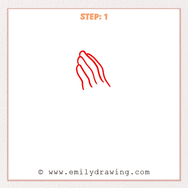 how to draw a praying hands - Step 1